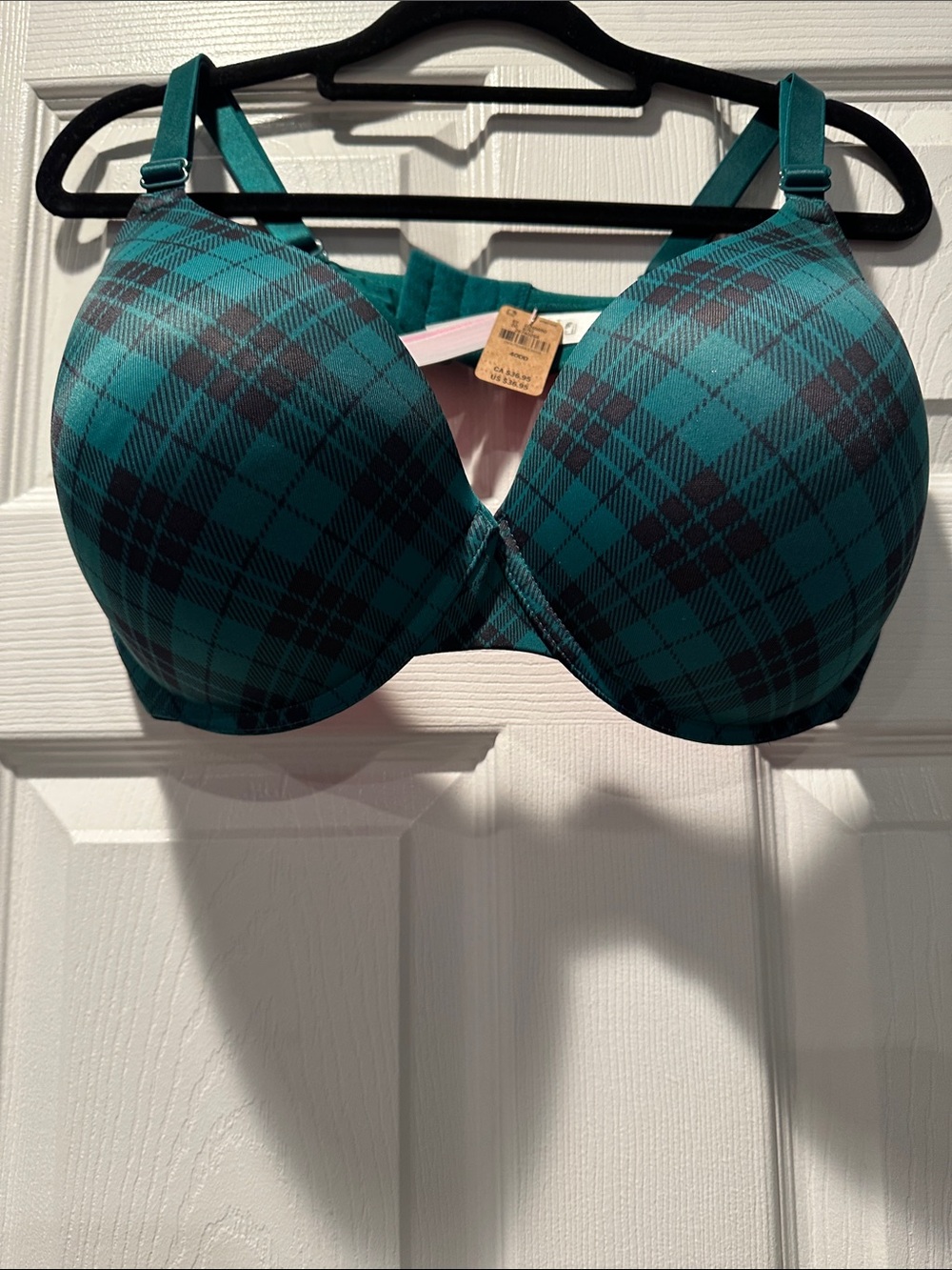 PINK Victoria's Secret Teal Plaid Lift Bra